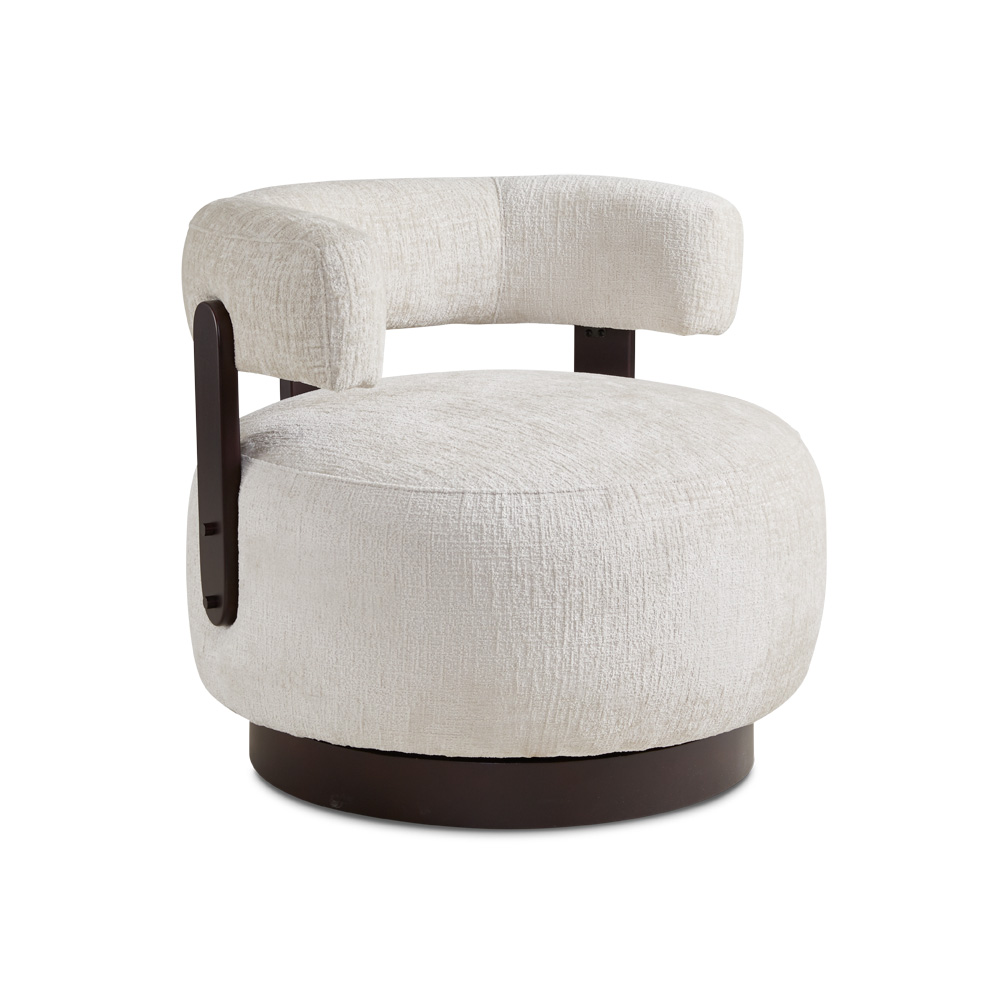 Cornwell Swivel Accent Chair: Taupe Linen